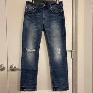 American Eagle SlimStraight Ripped Jean 31x30 Blue